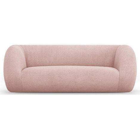 Canapé 2 places en bouclé rose poudré (1/5)