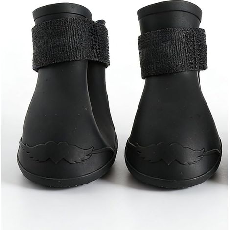 Un par de pequeñas botas de esquí antideslizantes para perros, unas lindas botas de lluvia para mascotas, negras, talla S. (1/5)