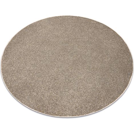 Carpet, round EXCELLENCE light brown 222 plain, MELANGE brown round 100 cm
