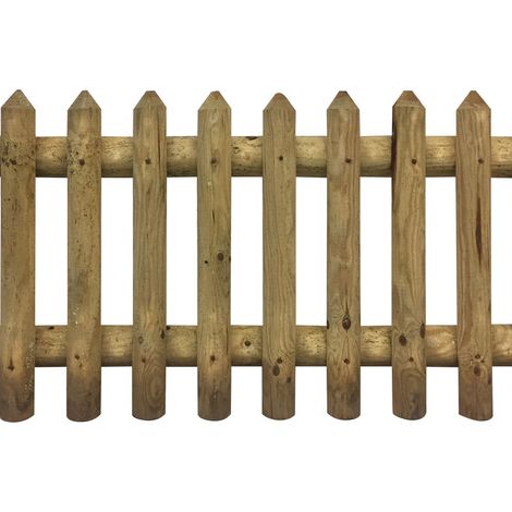 Steccato c-mezzo palo 200x80 h, impregnierte Holzumrandung für Gärten und Beete