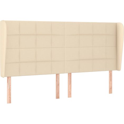 Maison Exclusive - Kopfteil mit Ohren Creme 163x23x118/128 cm Sto (1/5)
