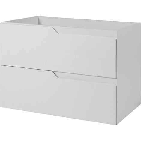Meuble sous-vasque suspendu pour salle de bain, blanc, 80 x 57 x 46 cm, sans plateau (1/5)