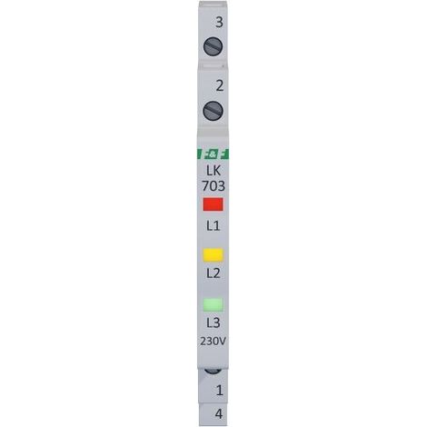Lámpara de control de potencia 3xLED rojo, amarillo, verde, módulo delgado 1/3 L (1/3)