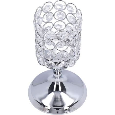 Kerzenständer aus Eisen, Kristallkerzenständer, galvanisiert, skulpturales Design, eleganter Stil, wärmender Kerzenständer (1/4)