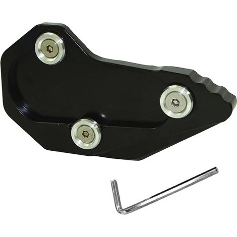 (Noir) Compatible avec BMW R1200RS R1200R R1200 RS/R 2015-2018 Moto - Extension de béquille latérale CNC - Plaque de support élargie maxpower (1/4)