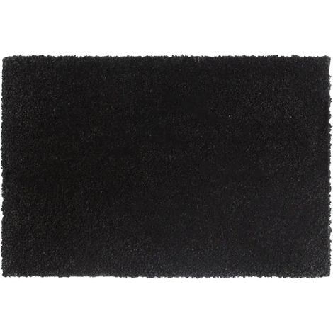 Felpudo negro tufted 40 x 60 cm base antideslizante interior exterior de fibra de coco negro 020046160 (1/5)