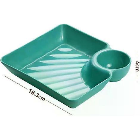 HONORNIC - Assiette à raviolis multifonctionnelle (1/3/5 pièces) avec vinaigrette intégrée, idéale pour les en-cas, les épices, les raviolis, les desserts, les frites et le ketchup.