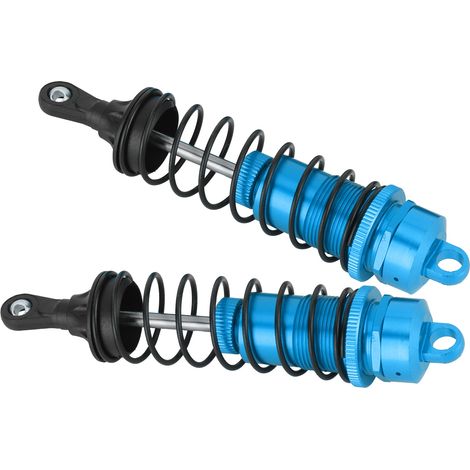 Lot de 2 amortisseurs avant en alliage d'aluminium, pièces de rechange compatibles avec le modèle RC Outcast 1/10 (bleu). (1/5)