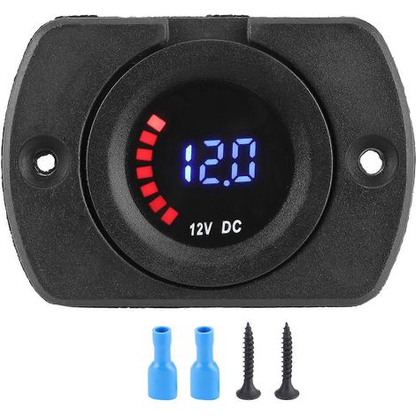Voltmètre à écran couleur, remplacement pour modification de véhicule, affichage LED DC 12V avec panneau (1/4)