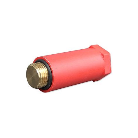 Baustopfen-Kunststoff rot 1/2'' mit Messinggewinde