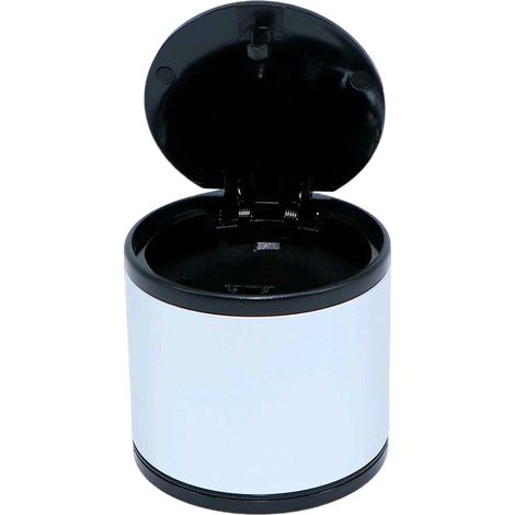 Mini cendrier de voiture multifonctionnel anti-fumée, amovible, avec couvercle à pression pour porte-gobelet, couleur argent. (1/5)