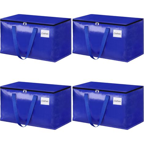 Lot de 4 sacs de rangement zippés, imperméables, pour transporter et ranger les vêtements, bleu 69 x 35 x 38 cm (1/5)