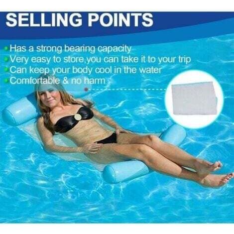NALOOKAMIC  Bleu multi Usage Flottantes Hamac, Flotteur Gonflable Piscine 4 -en-1Flottant de inclinable Flotteur Hamac Hamac d'eau Multi-Usage Pliable Flottantes Hamac Portable Flotteur Ultraléger