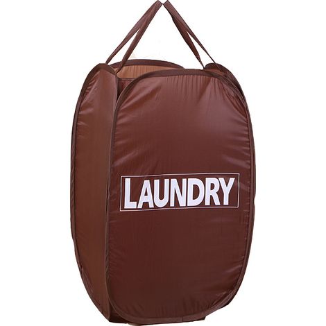 Panier à linge Panier de rangement pour vêtements Grand panier à linge en maille Panier à linge pliable portable - 34x55cm brun (1/4)