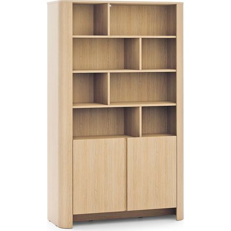 Libreria, Rovere Vicenza, 103 x 39 x 160 cm Mobile moderno con bordi arrotondati (1/5)