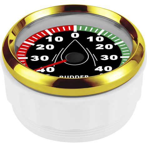 Jauge d'angle de safran bateau 85mm IP67 étanche rétroéclairage multicolore 932V orientation réglable (cadran noir couvercle doré) (1/5)