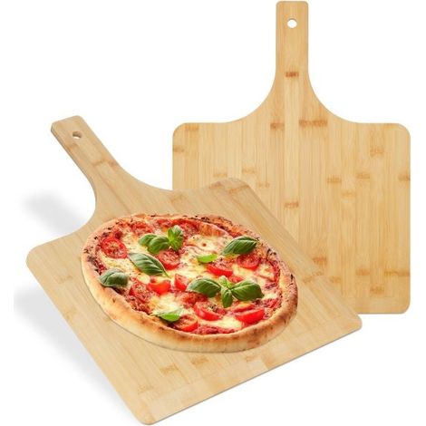 Set di 2 cestelli per pizza XXL in bambù (1/5)