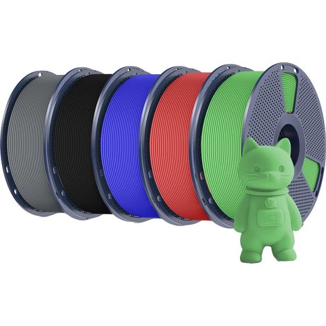 Filamento per stampante 3D, materiale PLA, basso ritiro, RD BL GN BK GY (1/2)