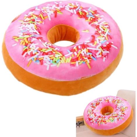 Donutförmiges Stoffkissen – Plüschtier – geeignet für Bürostühle oder Autositze – Muster 6 (1/5)