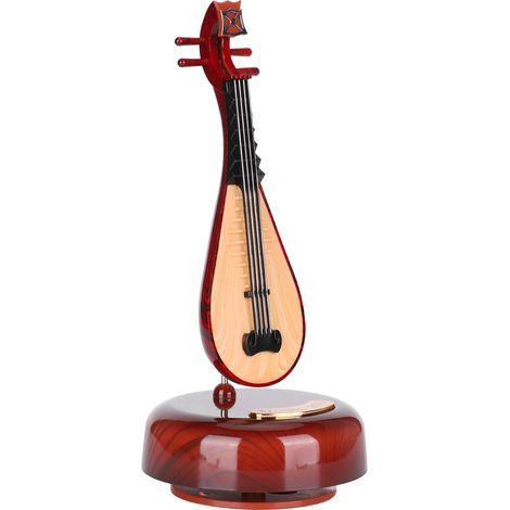 Mini-Laute-Spieluhr, kleines Musikinstrument, drehbares Musikgehäuse, Heimdekoration (1/5)