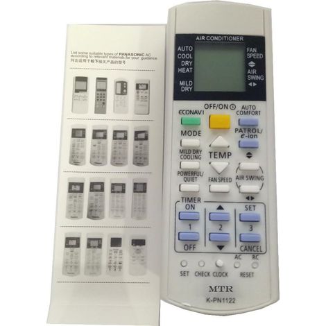 universelle Télécommande K pn1122 pour tous les climatiseurs Panasonic nationaux (1/3)
