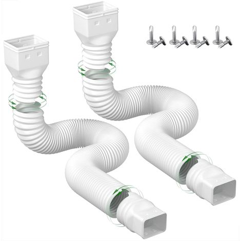 Rallonge de gouttière extensible, descente d'eau pluviale flexible, tuyau de drainage prolongateur ajustable, extension de tuyau d'évacuation pour gouttière (1/5)