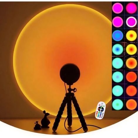 Sonnenuntergangslampe, Sonnenuntergangsprojektionslampe auf Stativ (16 Farben)