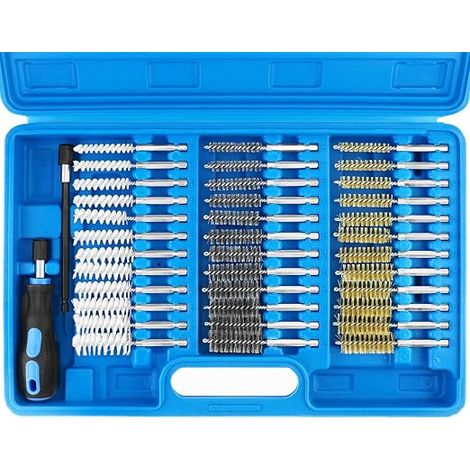 Cleaning Brush Set 38 Pieces 8-19mm Nylon Brass Steel Round Brushes with 150mm Extension (1/5)
