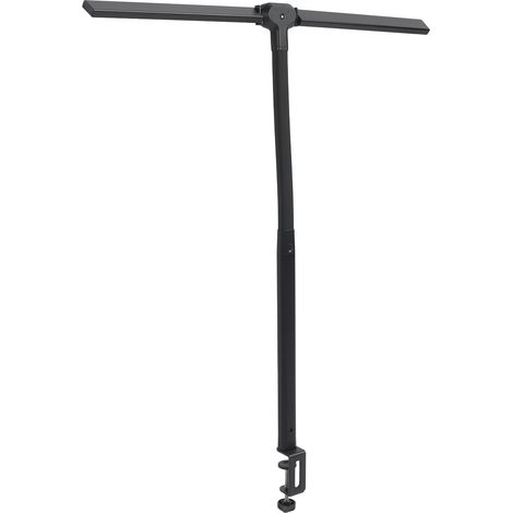 24-W-Doppelkopf-Schreibtischlampe mit Schwanenhals, Augenschutz, abnehmbar, AC 100–240 V, schwarze LED-Schreibtischleuchte zum Arbeiten und Lesen, EU-Stecker (1/5)