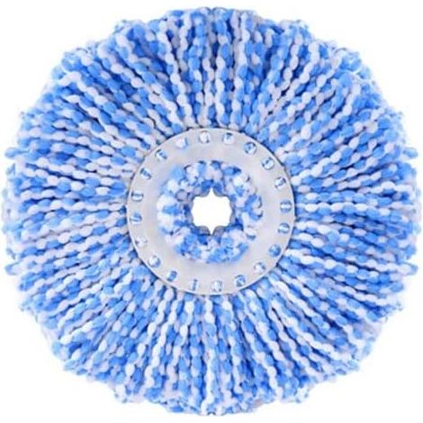 Testine rotonde in microfibra per scope e mop, rotazione a 360 gradi per la pulizia dei pavimenti (diametro 16 cm, blu) - Crezuo