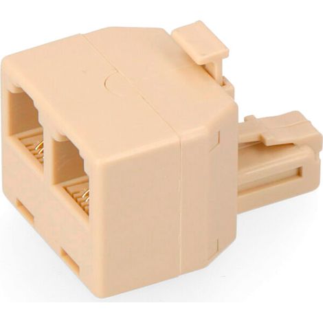 Adaptador teléfono salida doble 4 vías retráctil EDM (1/2)