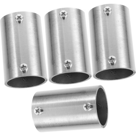 Lot de 4 Connecteurs Droits en Acier Inoxydable Argenté pour Tube de Main Courante, Connexion Sécurisée et Facile à Utiliser pour Diverses Applications (1/5)