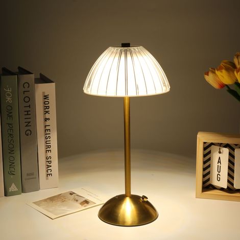Tischleuchte für Zuhause, Esszimmer, wiederaufladbare goldene Lampe, 30 cm hohe tragbare Messing-Tischleuchte, USB-Ladefunktion