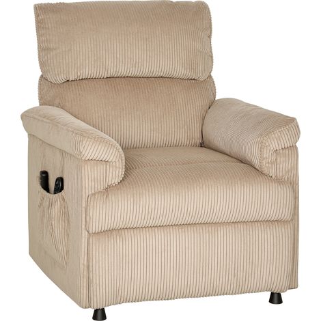 Fauteuil relax électrique massant et chauffant, fauteuil inclinable en velours côtelé, moteur ultra-silencieux, marron