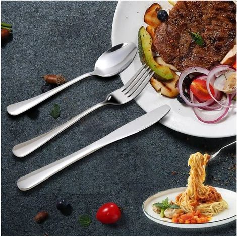 Set di posate da 24 pezzi, set di stoviglie per 6 persone, posate in acciaio inossidabile, 24 pezzi, oro (1/5)