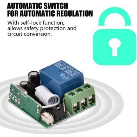 DC 12V Télécommande sans fil Relais Récepteur Émetteur Télécommande universelle Module de commutation et trans (1/4)