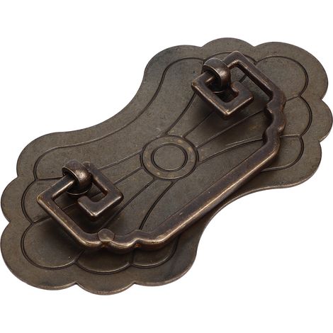 Poignée de tiroir en cuivre pur style chinois antique, motif nœud chinois “fleur de richesse”, poignée de porte d’armoire en bois, couleur bronze rétro, lot de 2. (1/5)