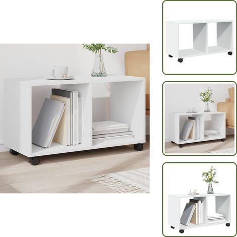 Rollschrank Weiß 72x33x42,5 cm Holzwerkstoff - Rollschrank - Rollschränke - Schrank - Schrank Auf Rollen (1/5)