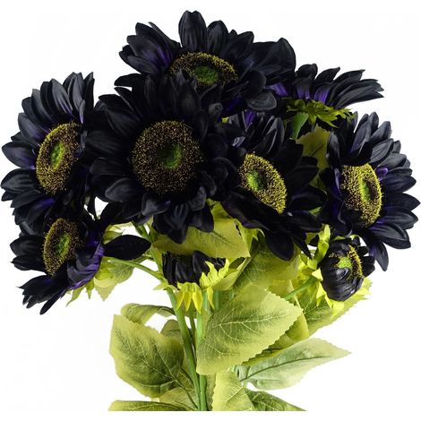 Pack of 6 x 88cm Purple Artificial Sunflower - 18 heads (1/5)