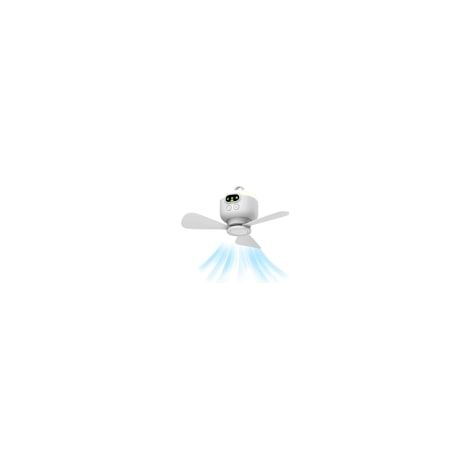Ventilateur de tente portable rechargeable 8000 mAh 3 pales amovibles, crochet de suspension, minuterie, 3 vitesses – Blanc – Idéal pour toit, véranda, gazebo ou plage
