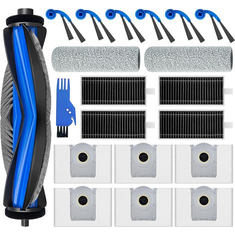 Accessories for Ecovacs Deebot T80 Omni Robot Vacuum Cleaner 20 Spare Part, 1 Main Brush, 4 Filters, 6 Side Brushes, 2 Roller Mops, 6 Dust Bags, 1 Cleaning Tool (1/5)