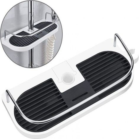 Estante Para Ducha Sin Perforación - Bandeja Ajustable En Altura Para Barra De Ducha - ABS (1/5)