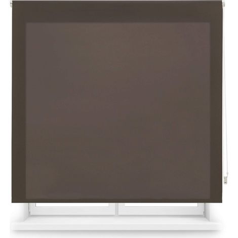 Blindecor Ara Tenda a rullo traslucida tinta unita - Marrone scuro, 100 x 175 cm (Larghezza x Altezza) Dimensioni del tessuto 97 x 170 cm Tenda per interne (1/5)
