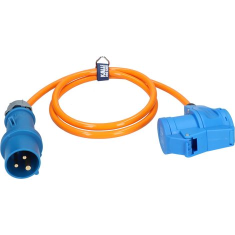 Kalle Verlängerungskabel CEE 230V 16A 2,5mm² Winkel Extreme Signal Orange IP44 1,5 Meter