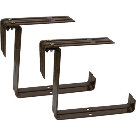 Support de balcon - Lot de 4 - pour rambarde jusqu'à 14 cm - marron - support de suspension pour jardinière/jardinière (1/2)