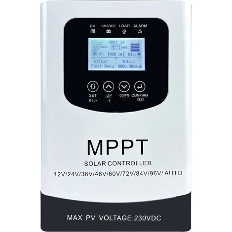 Controlador de carga solar, tecnología MPPT, funciones de protección inteligente, MPPT60A DC230A, batería de 12V-96V (1/2)