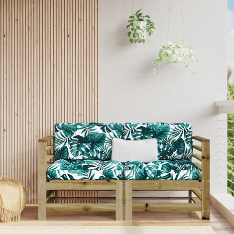 Garten-Ecksofas 2 Stk. Kiefernholz Imprägniert (1/5)