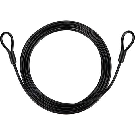 2 m langes Fahrraddiebstahlsicherungskabel, robustes Sicherheitskabel mit Doppelring und PVC-Ummantelung, 4 mm dick, rundes U-Schloss.