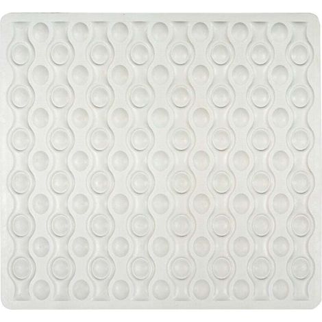 Rocha Duschmatte, rutschfeste Badematte, Gummi, 54 x 54 cm, weiß