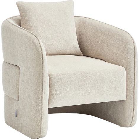 Fauteuil en tissu chiné beige LANITO (1/5)